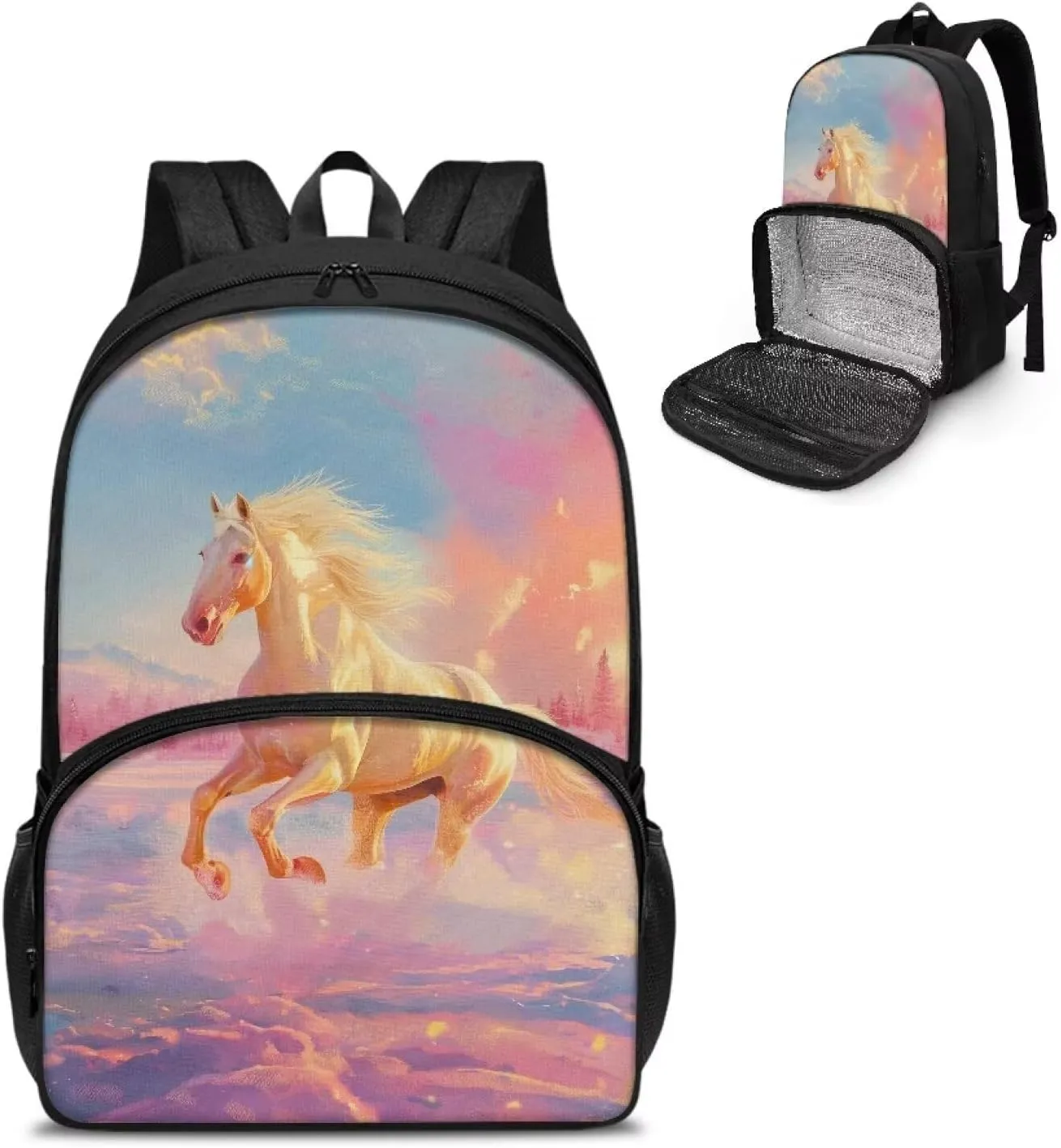 Rnyleeg American Flag Insulated Cooler Backpack Lunch Box Retro Style Shoulder Backpack Thermal Lunchbox Leakproof Waterproof Cooler Bag School Backpack