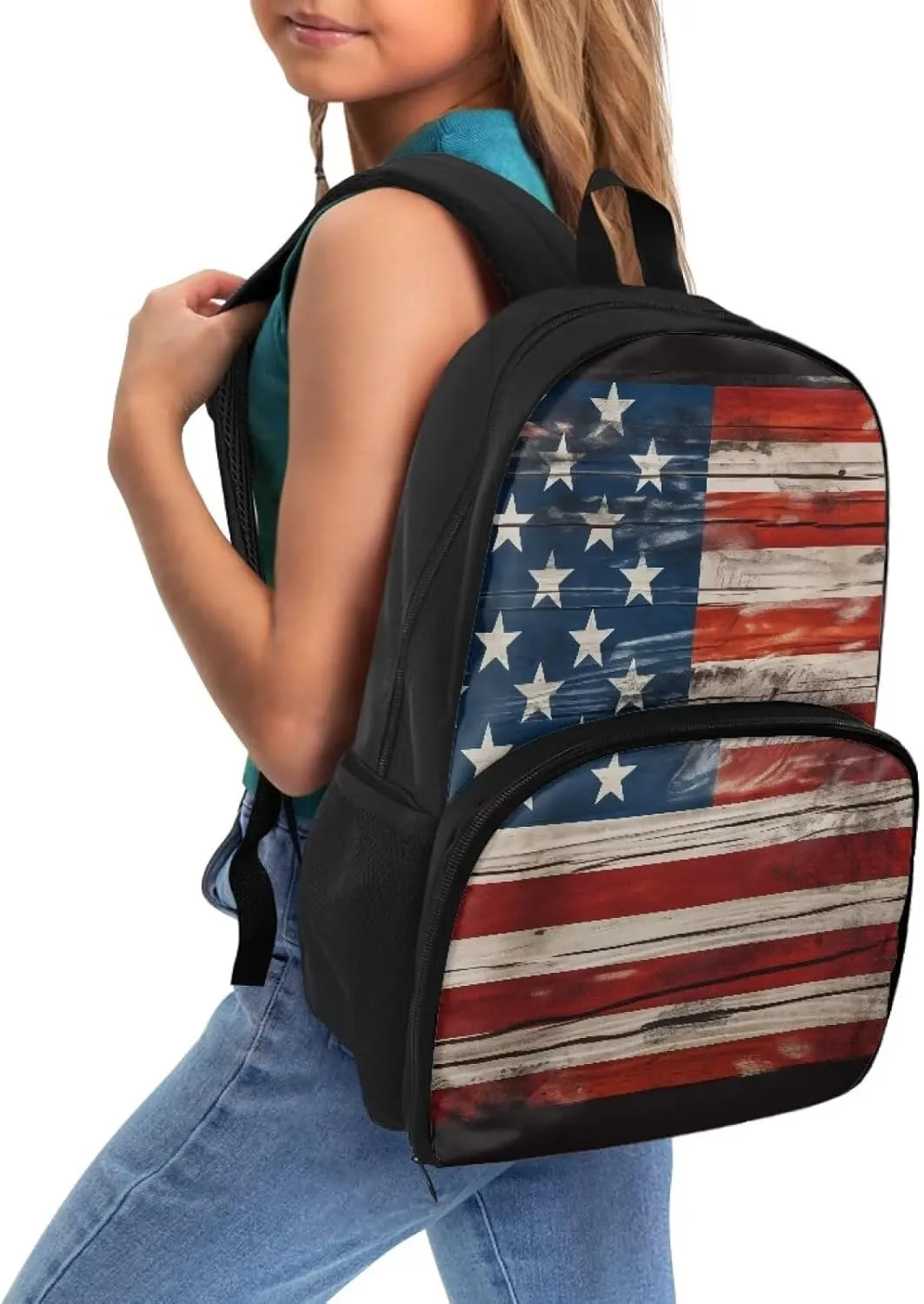 Rnyleeg American Flag Insulated Cooler Backpack Lunch Box Retro Style Shoulder Backpack Thermal Lunchbox Leakproof Waterproof Cooler Bag School Backpack