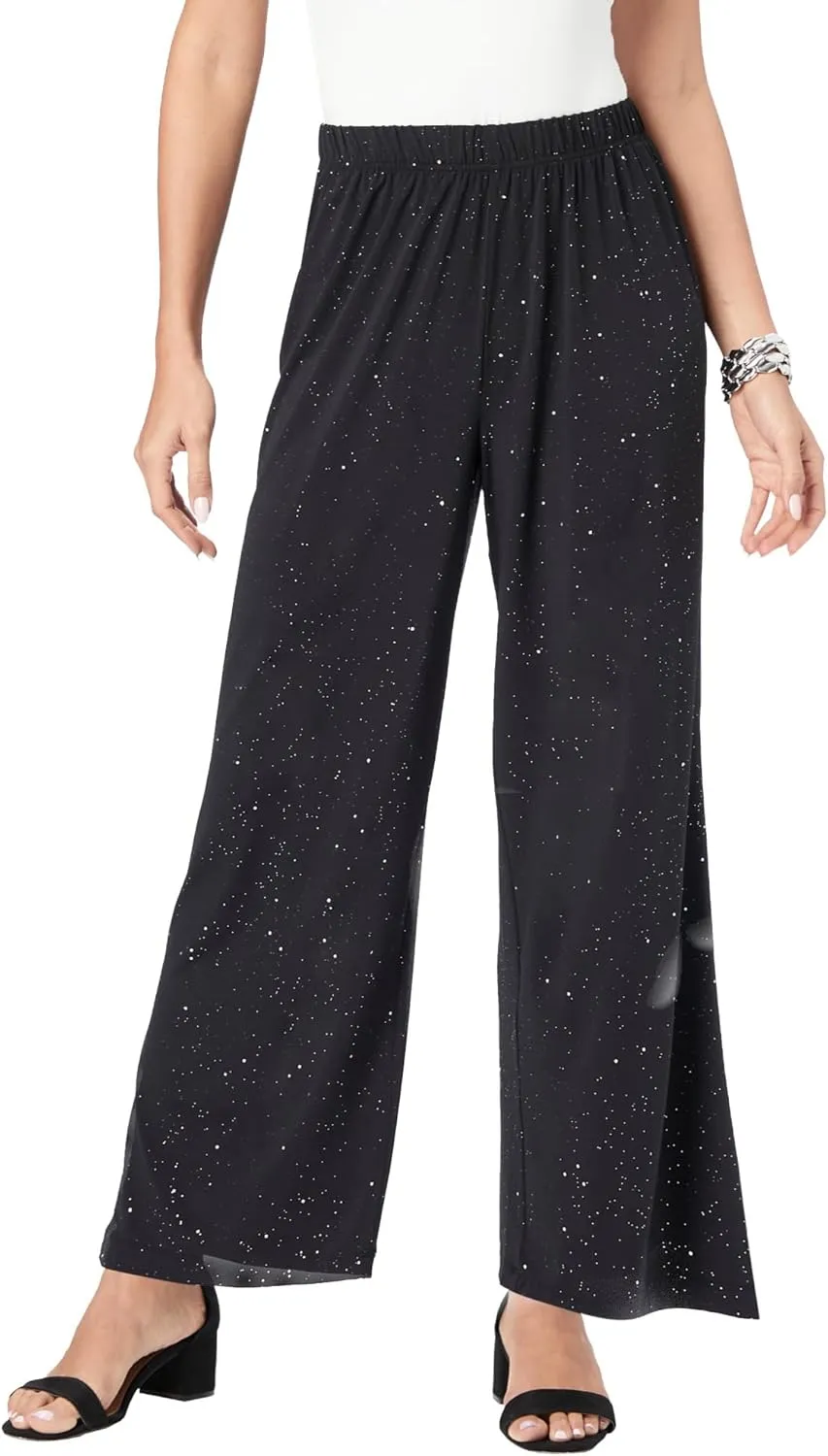 Roaman's Women's Plus Size Ultrasmooth Fabric Wide-Leg Pant