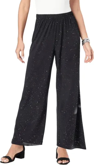 Roaman's Women's Plus Size Ultrasmooth Fabric Wide-Leg Pant