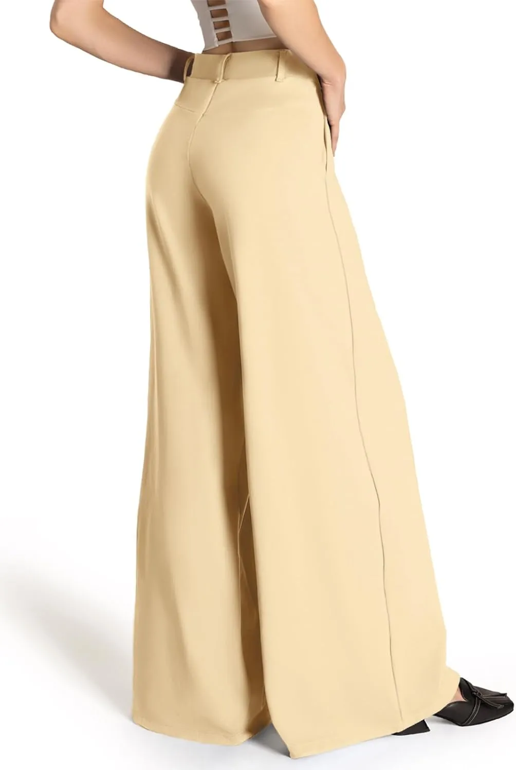 Safort Women's Wide Leg Pants Stretch Dress Pants Loose Leg Palazzo Trousers 28''/31''/34'' for Office Work Business