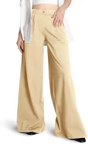 Safort Women's Wide Leg Pants Stretch Dress Pants Loose Leg Palazzo Trousers 28''/31''/34'' for Office Work Business