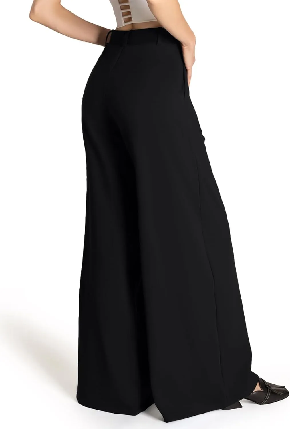 Safort Women's Wide Leg Pants Stretch Dress Pants Loose Leg Palazzo Trousers 28''/31''/34'' for Office Work Business