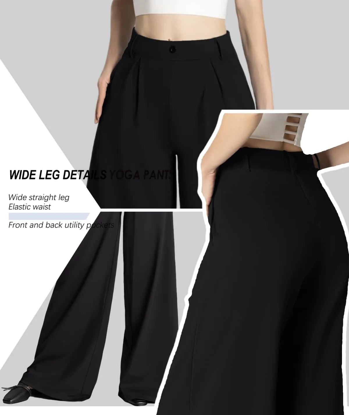 Safort Women's Wide Leg Pants Stretch Dress Pants Loose Leg Palazzo Trousers 28''/31''/34'' for Office Work Business