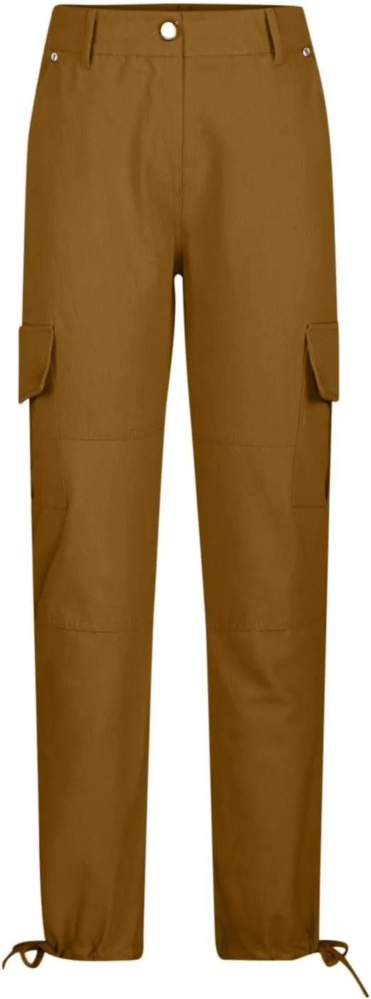 Slim Fit Cargo Pants for Women Casual High Waist Work Long Pant High Waist Straight Outdoor Hiking Pant Trousers