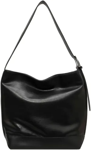 Slouchy Shoulder Bag Trendy Adjustable Hobo Bucket Crossbody Bag Soft Women Handbag Work College Tote Slouchy Purse (Black)