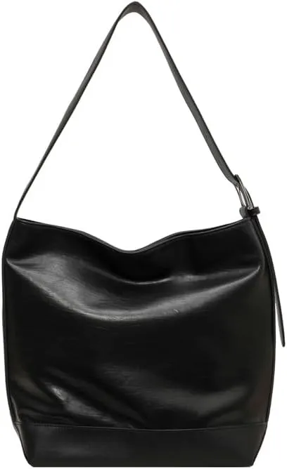 Slouchy Shoulder Bag Trendy Adjustable Hobo Bucket Crossbody Bag Soft Women Handbag Work College Tote Slouchy Purse (Black)