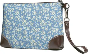 Small Clutch Purses for Women - Floral retro style A Leather Wristlet Wallets for Women with Wrist Strap