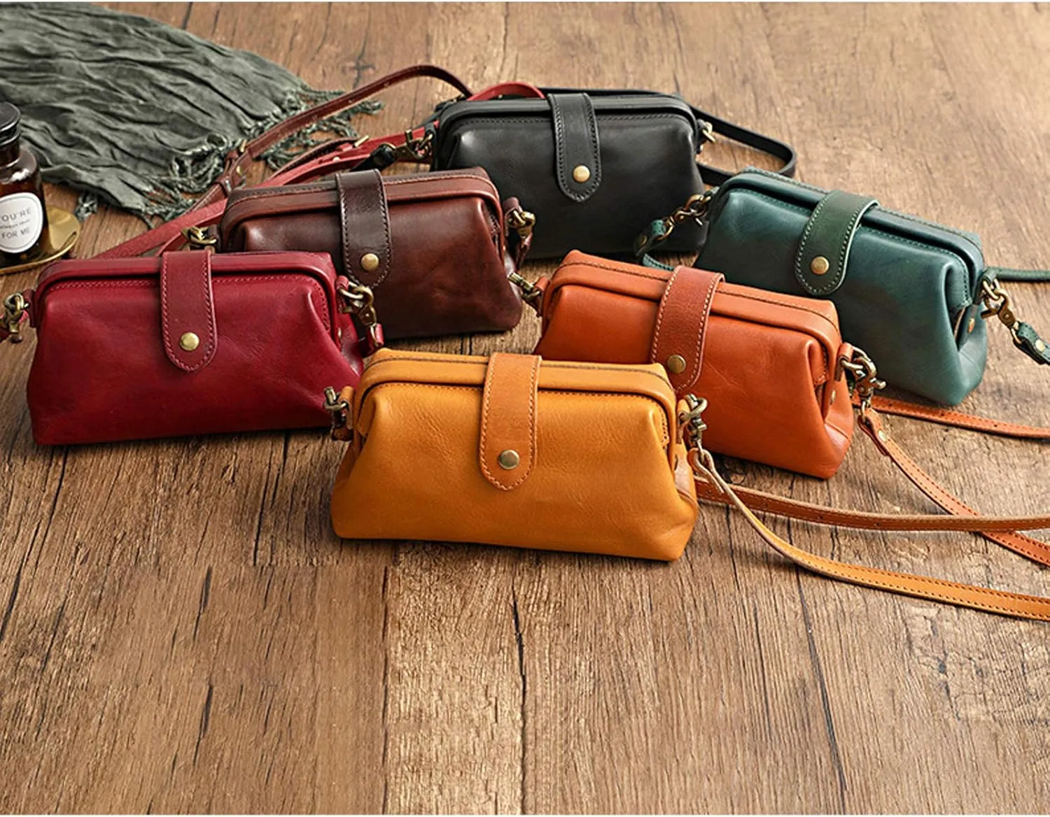 Small Leather Retro Crossbody Bag Ladies Shoulder Satchel Bag Handbag Vintage Handmade Doctor Bag