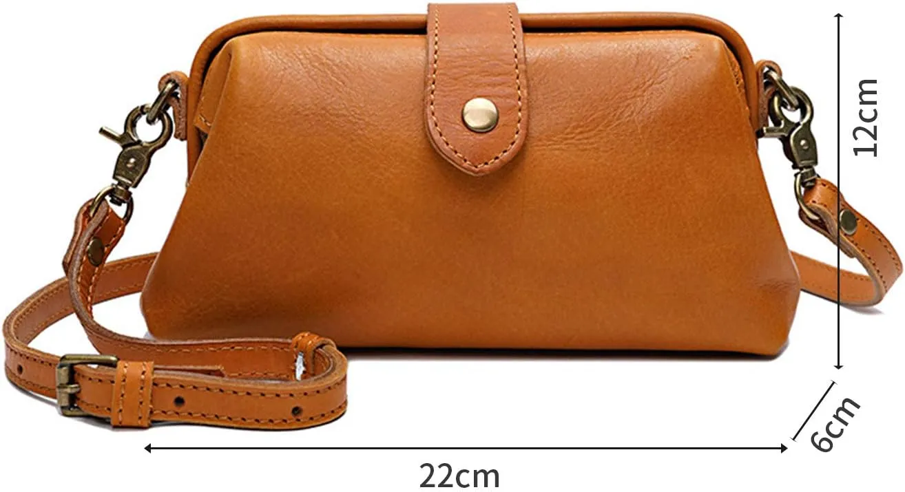 Small Leather Retro Crossbody Bag Ladies Shoulder Satchel Bag Handbag Vintage Handmade Doctor Bag