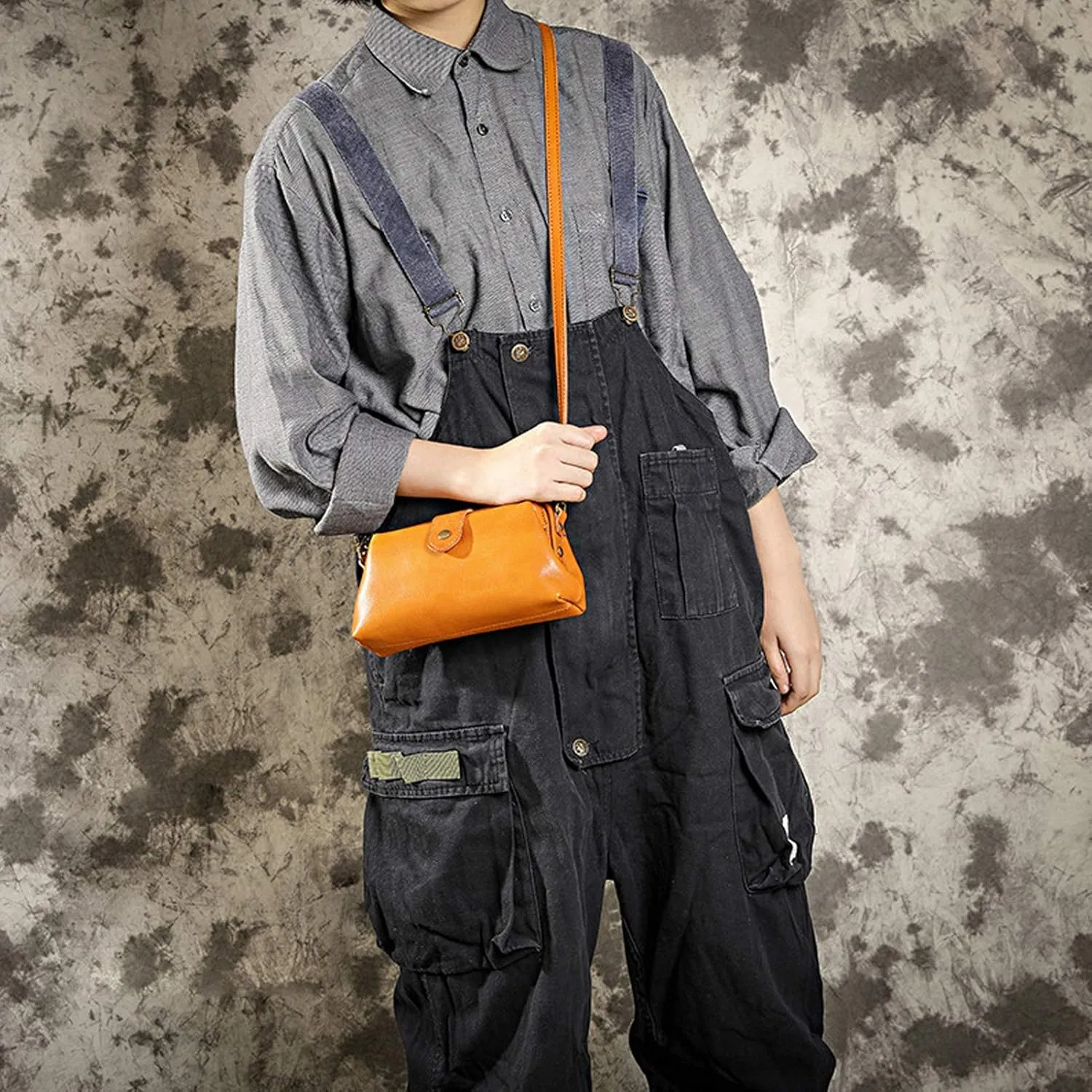 Small Leather Retro Crossbody Bag Ladies Shoulder Satchel Bag Handbag Vintage Handmade Doctor Bag