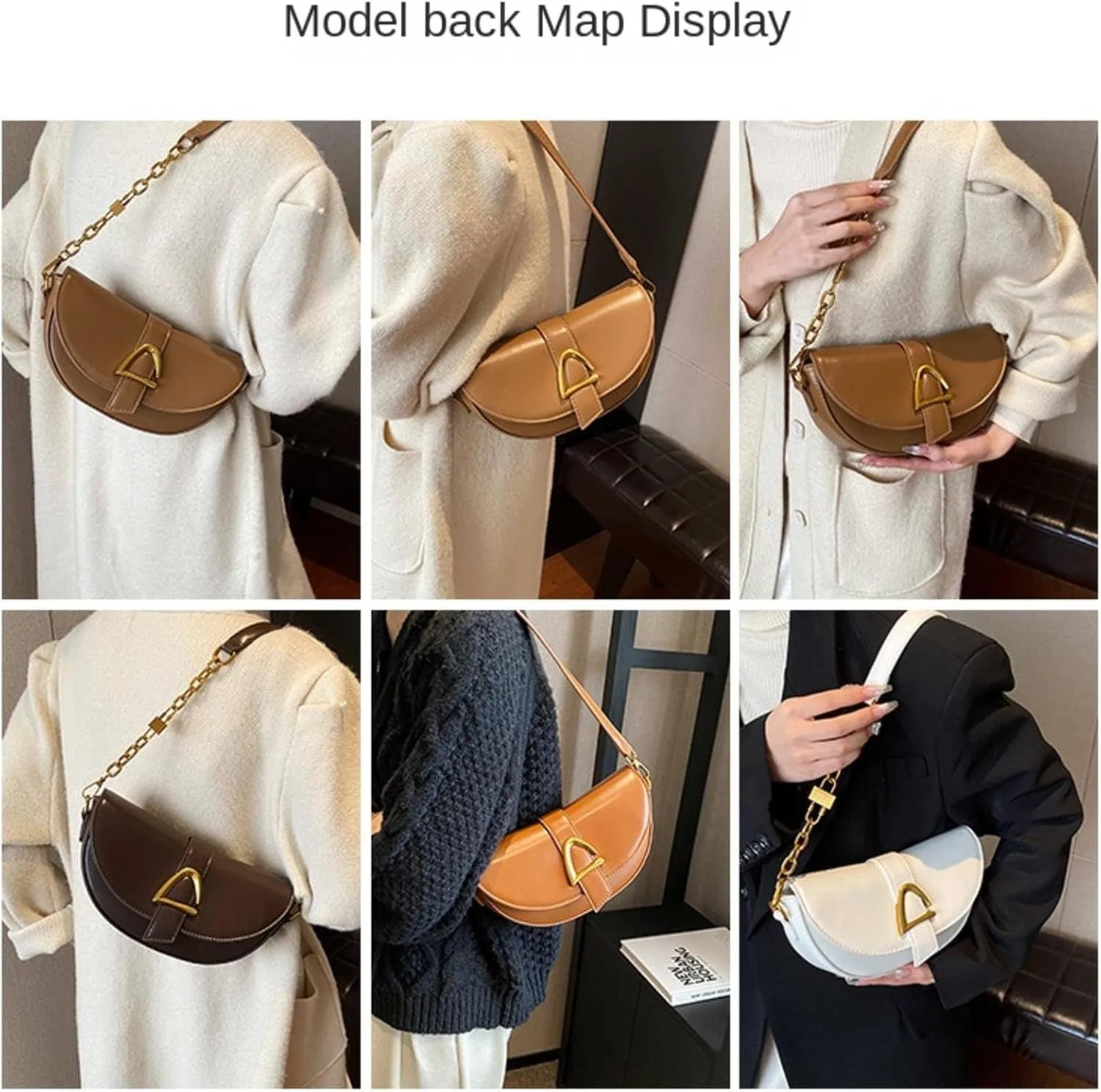 Small Leather Saddle Armpit Bags For Women Summer Chain Shoulder Crossbody Bag Ladies Vintage Underarm Handbags Bolsa