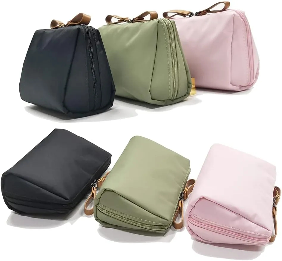 Small Makeup Bag for Purse, Makeup Pouch Small Cosmetic Bag Mini Portable Handbag for Women and Girls (Emerald Green)