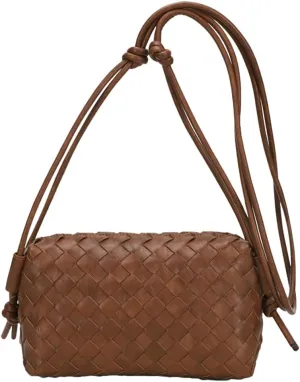 Small Woven Bag Satchel for Women 2025 Trendy Woven Shoulder Purse Crossbody Clutch Vegan Leather Tote Handbag Small Hobo Bag