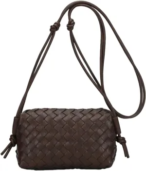 Small Woven Bag Satchel for Women 2025 Trendy Woven Shoulder Purse Crossbody Clutch Vegan Leather Tote Handbag Small Hobo Bag