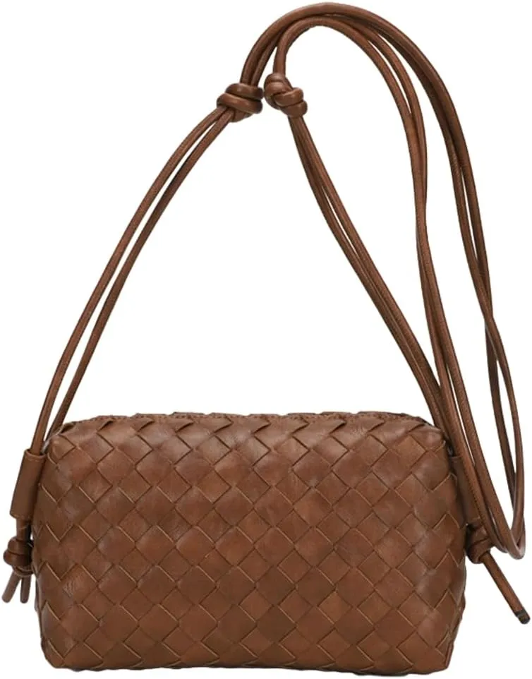 Small Woven Bag Satchel for Women 2025 Trendy Woven Shoulder Purse Crossbody Clutch Vegan Leather Tote Handbag Small Hobo Bag