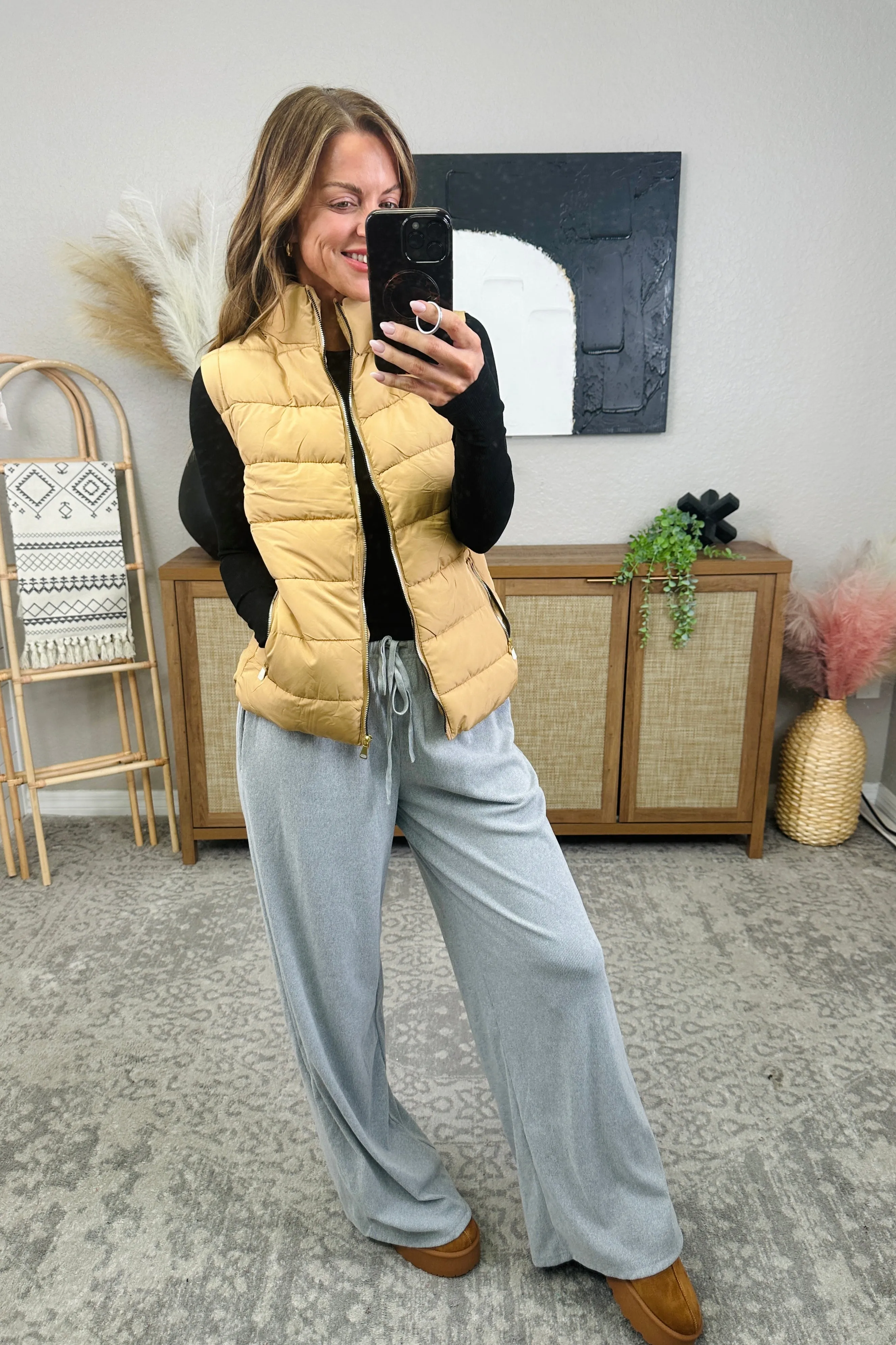 Snobbish Zip Up Turtleneck Vest with Pockets