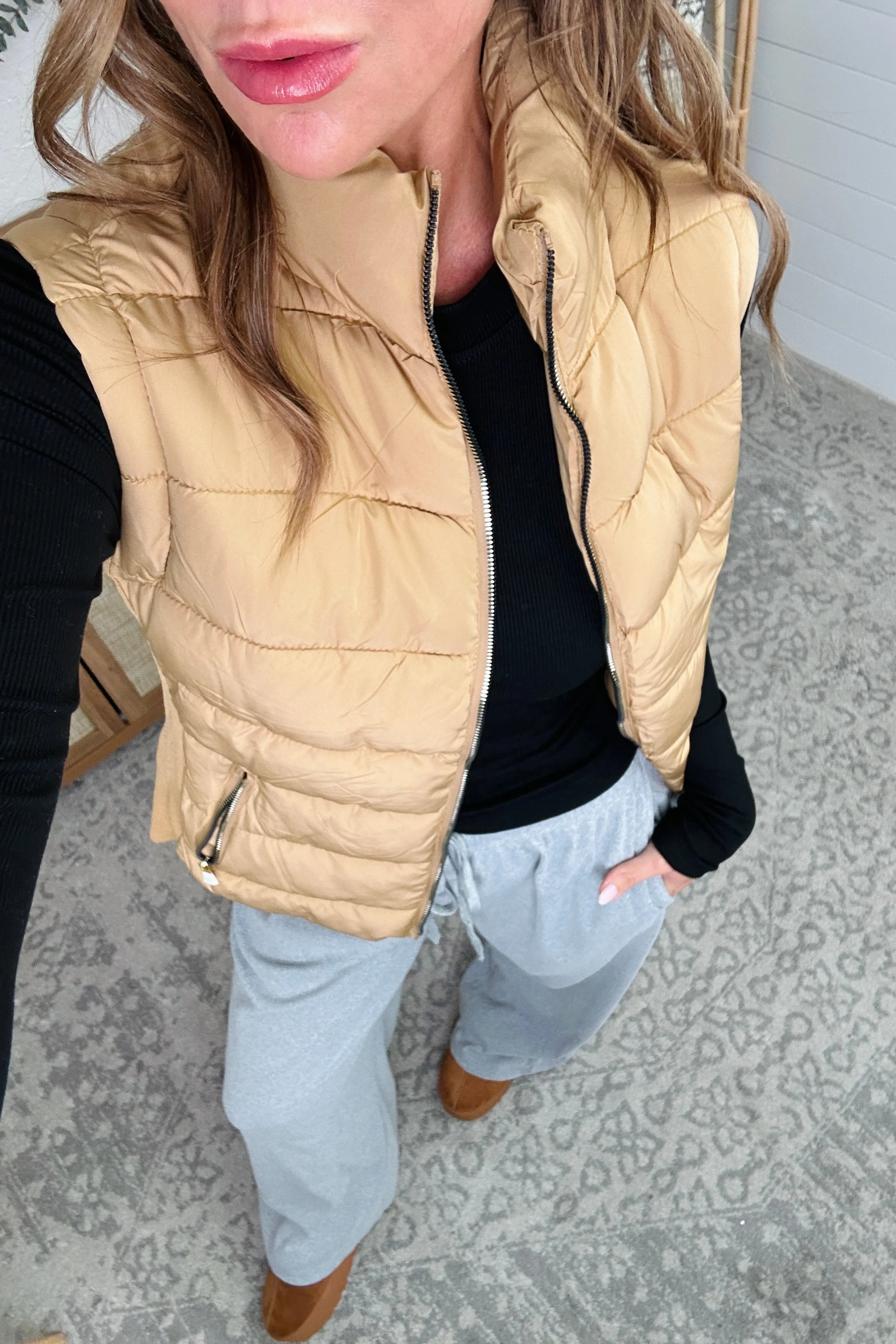 Snobbish Zip Up Turtleneck Vest with Pockets