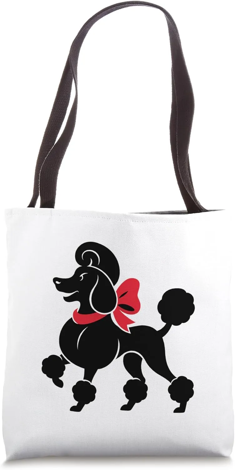 Sock Hop, Poodle, Red Scarf Tote Bag