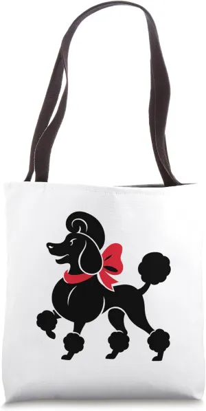 Sock Hop, Poodle, Red Scarf Tote Bag