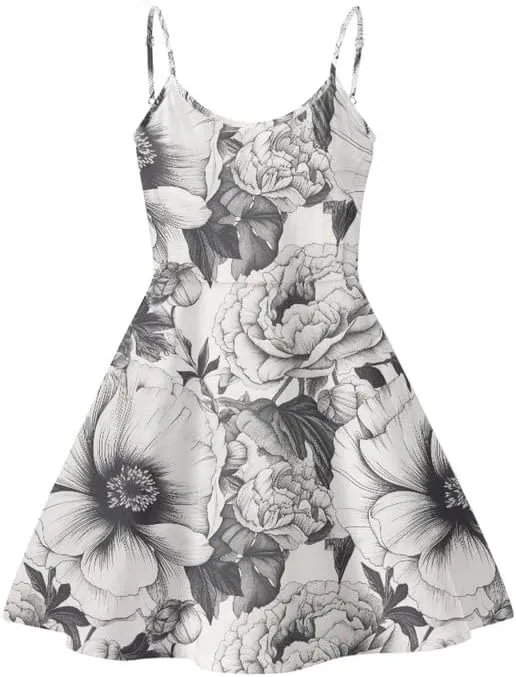 Spaghetti Strap Midi Satin Dresses Summer Sleeveless Sundree Women Girl Beach Party Swing Dress