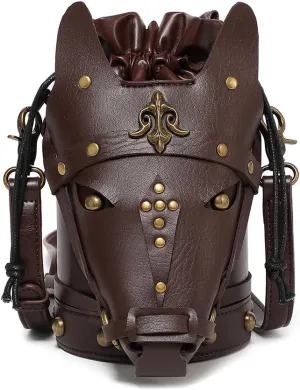 Steampunk Retro Style Women's Shoulder Crossbody Bag PU Leather Personalised Owl Bucket Bag purses Mini Outdoor Phone Bag