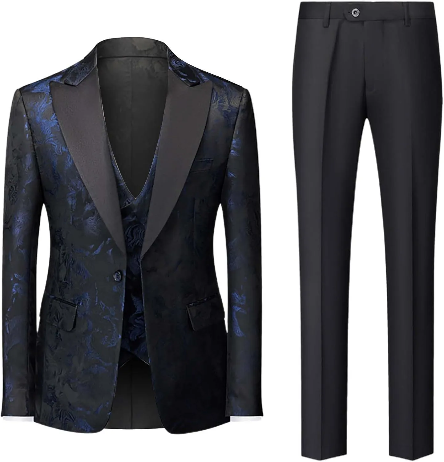 Suits for Men Suit Fashion Casual Printed Coat Vest Pants Suit Formal Work Suit Winter Windeproof Suit Men Slim Fit