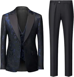 Suits for Men Suit Fashion Casual Printed Coat Vest Pants Suit Formal Work Suit Winter Windeproof Suit Men Slim Fit