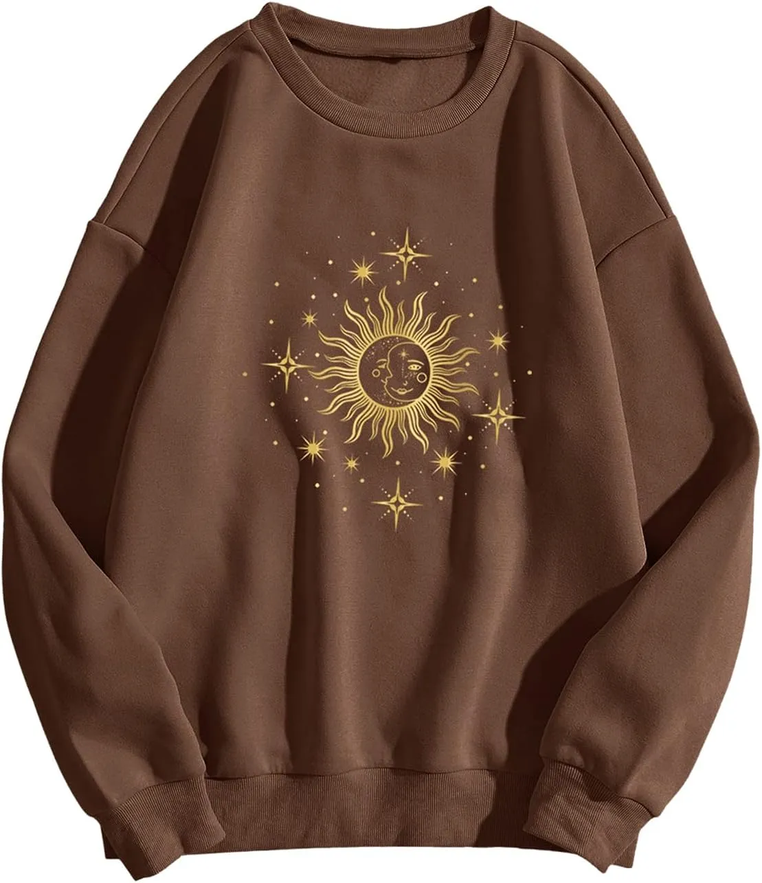 SweatyRocks Women's Casual Long Sleeve Sweatshirt Round Neck Pullover Tops