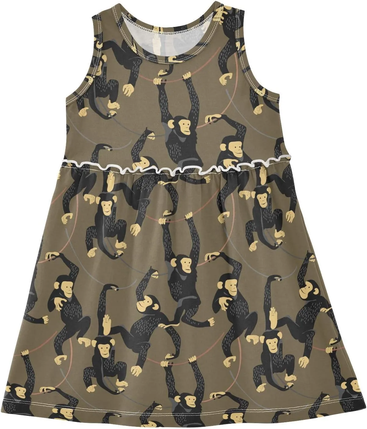 Toddler Girls Dress Sleeveless Cotton Casual Clothes for Home Party Beach Sundress 2-8Y