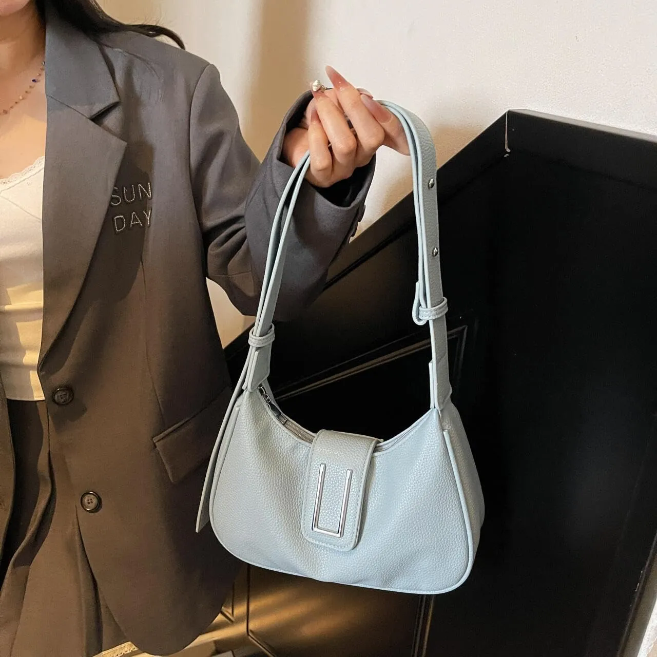 Trendy Shoulder Crossbody Hobo Bag for women Handbags,Lichee Pattern Cute Purse with Adjustable Strap