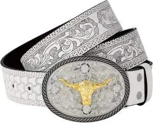 Verdusa Women's Vintage Western Leather Buckle Belt