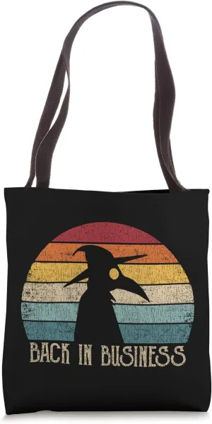 Vintage Plague Doctor Back In Business Retro Tote Bag