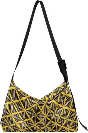 Vintage Retro Style Hobo Crossbody Bags for Women Leather Large Shoulder Bag Cross Body Seamless Pattern Trendy Womens Tote Bags Handbag for Travel Shopping