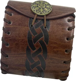 Waist Pack Wallet Purse Medieval Waist Bag for Party Stage Performance Adults, Brown Stripe Pattern