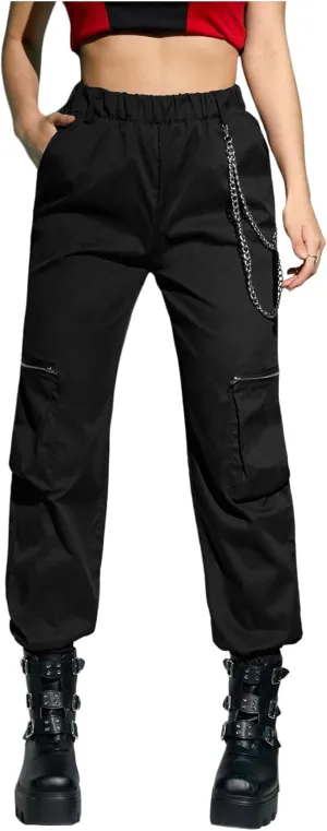 WDIRARA Women's Y2k Plaid Print Elastic Waist Fashion Straight Leg Pants Trousers