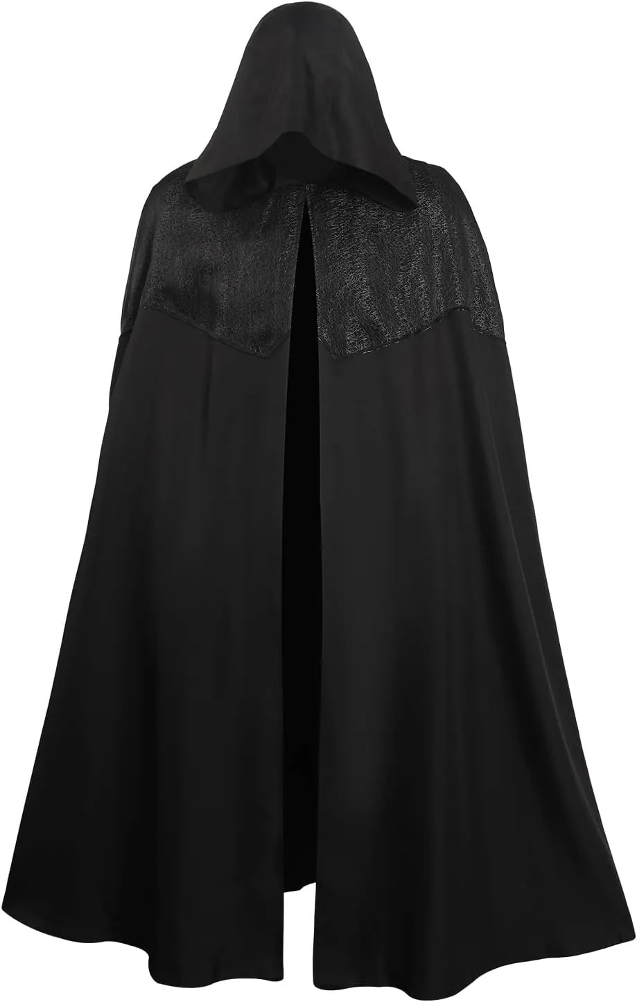 White Wolf Costume Cosplay Black Hooded Cloak Cape Witch Halloween Outfit for Adults