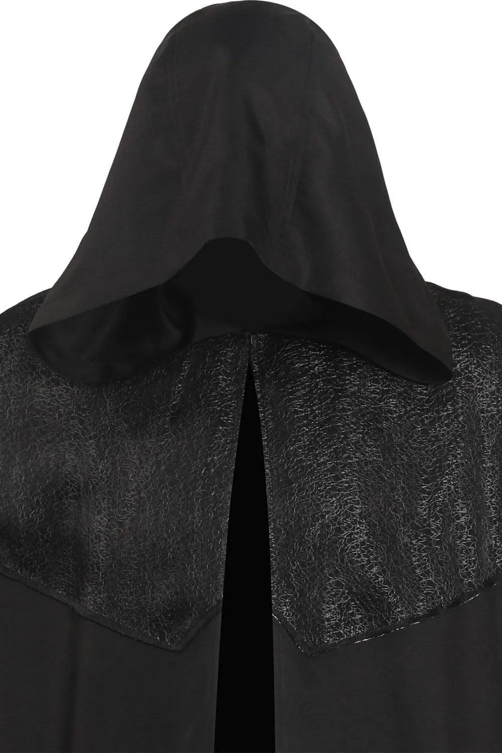 White Wolf Costume Cosplay Black Hooded Cloak Cape Witch Halloween Outfit for Adults