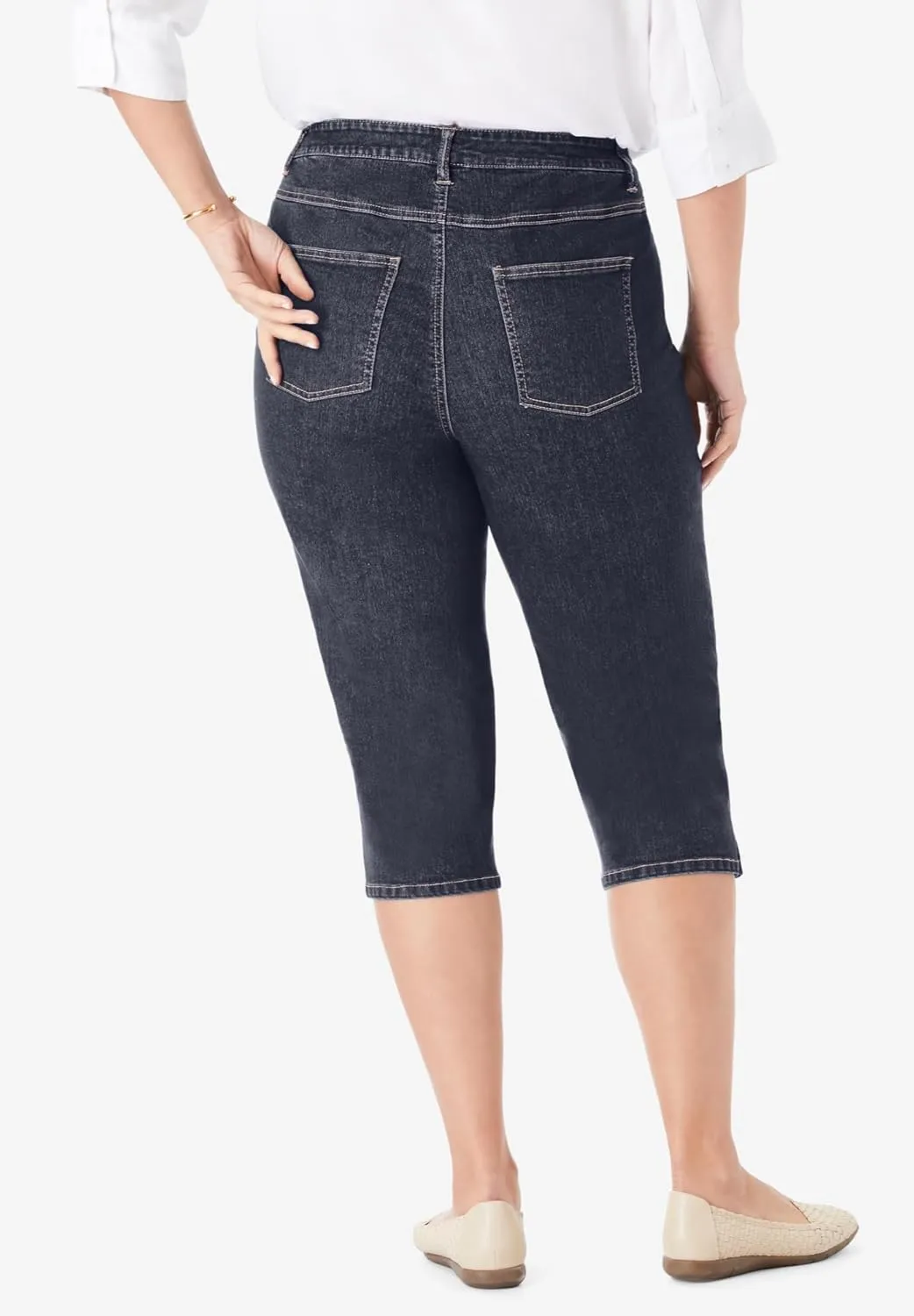 Woman Within Plus Size Capri Stretch Denim Jean