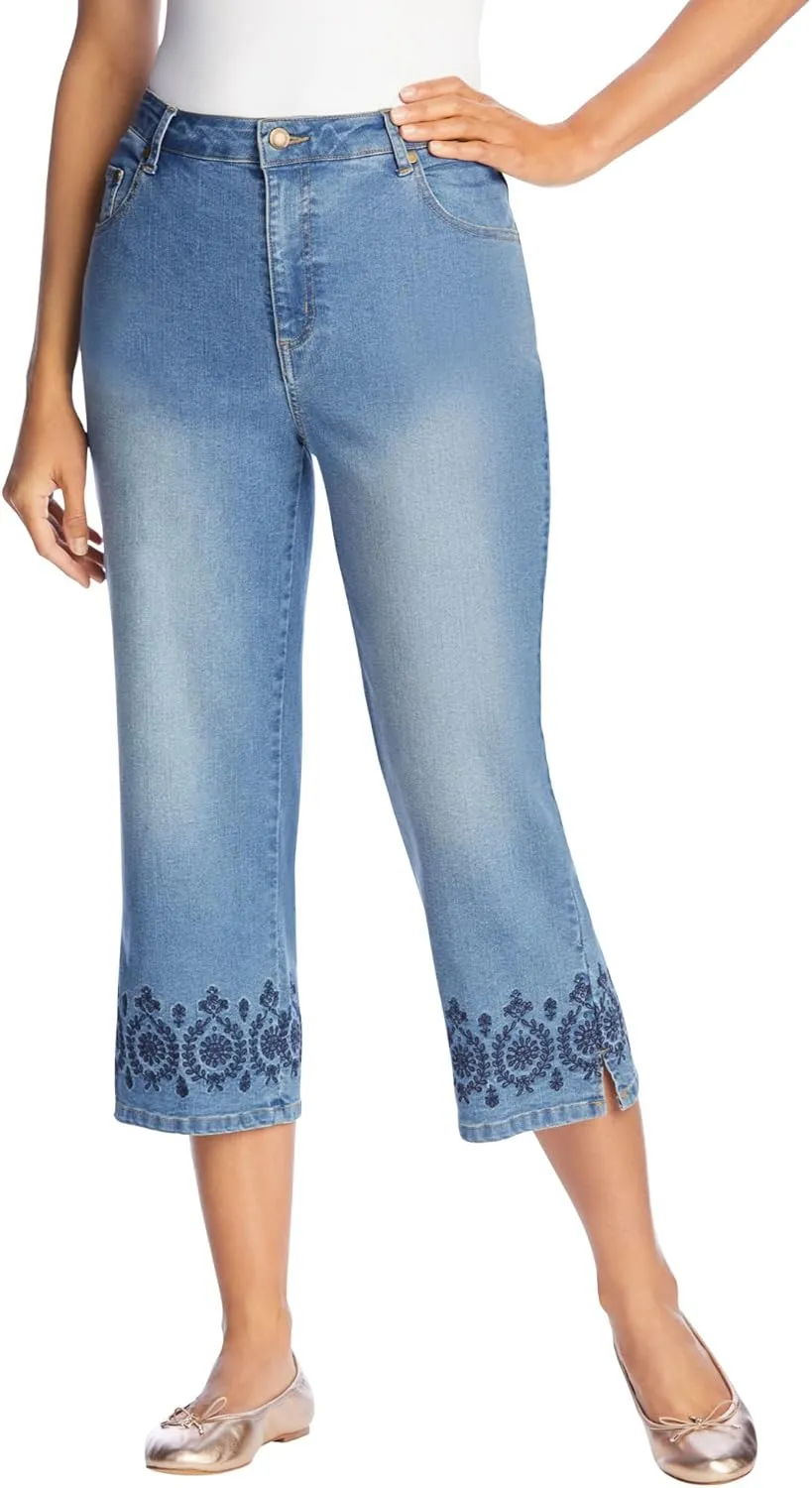 Woman Within Plus Size Capri Stretch Denim Jean