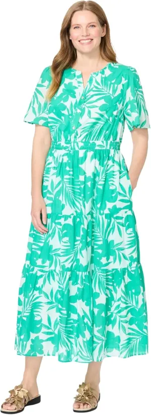 Woman Within Women's Plus Size Tiered Midi Dress