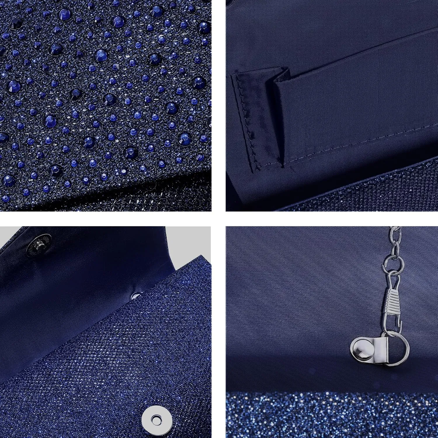 Women Evening Bag Clutch Rhinestone Envelope Party Handbag Bridal Prom Purse