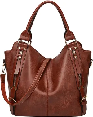 Women Retro Purse and Handbag PU Leather Satchel Tote Top-handle Shoulder Bag
