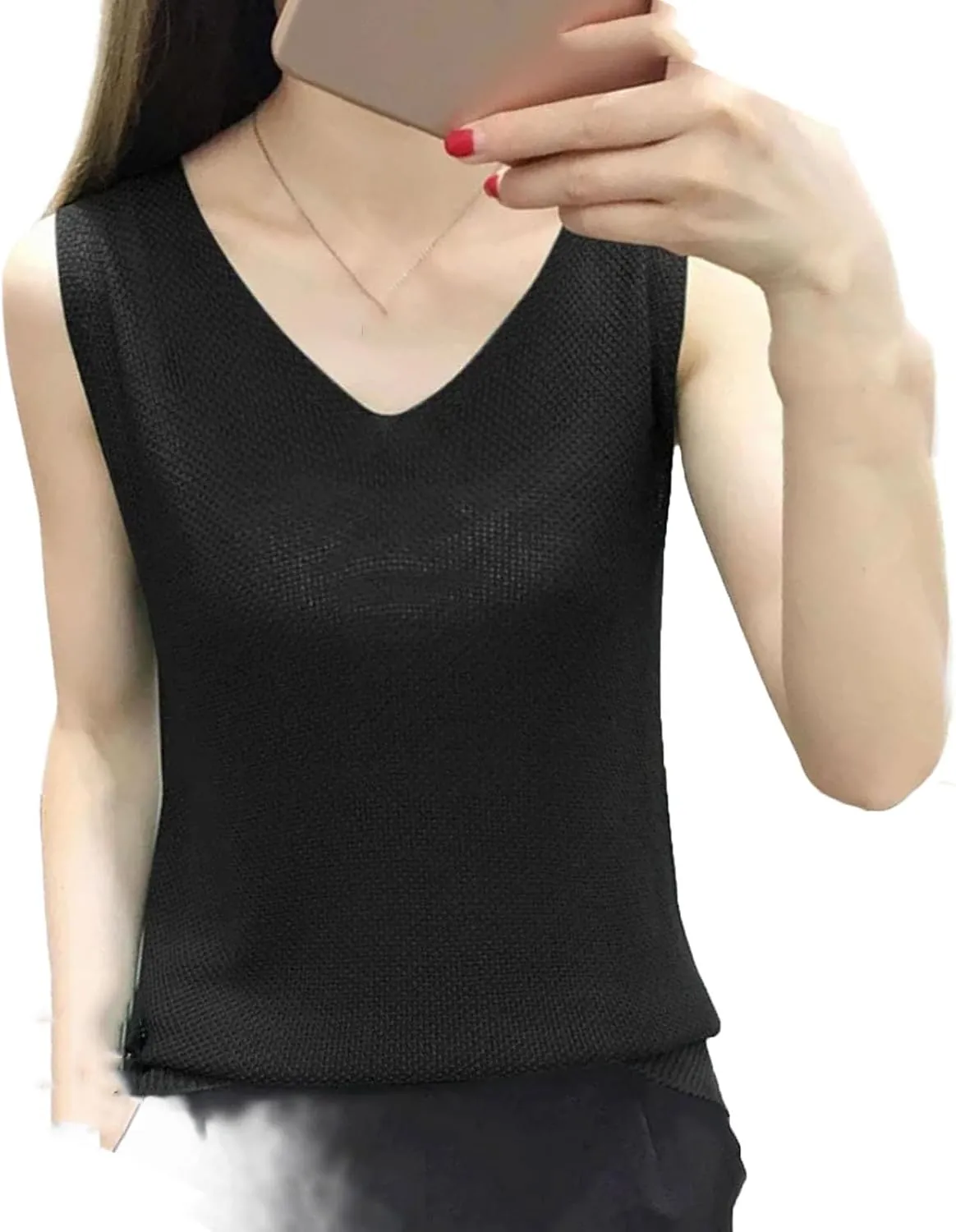 Women Tank Tops Sleeveless Knitted Loose Singlets Camisole Loose T Shirt