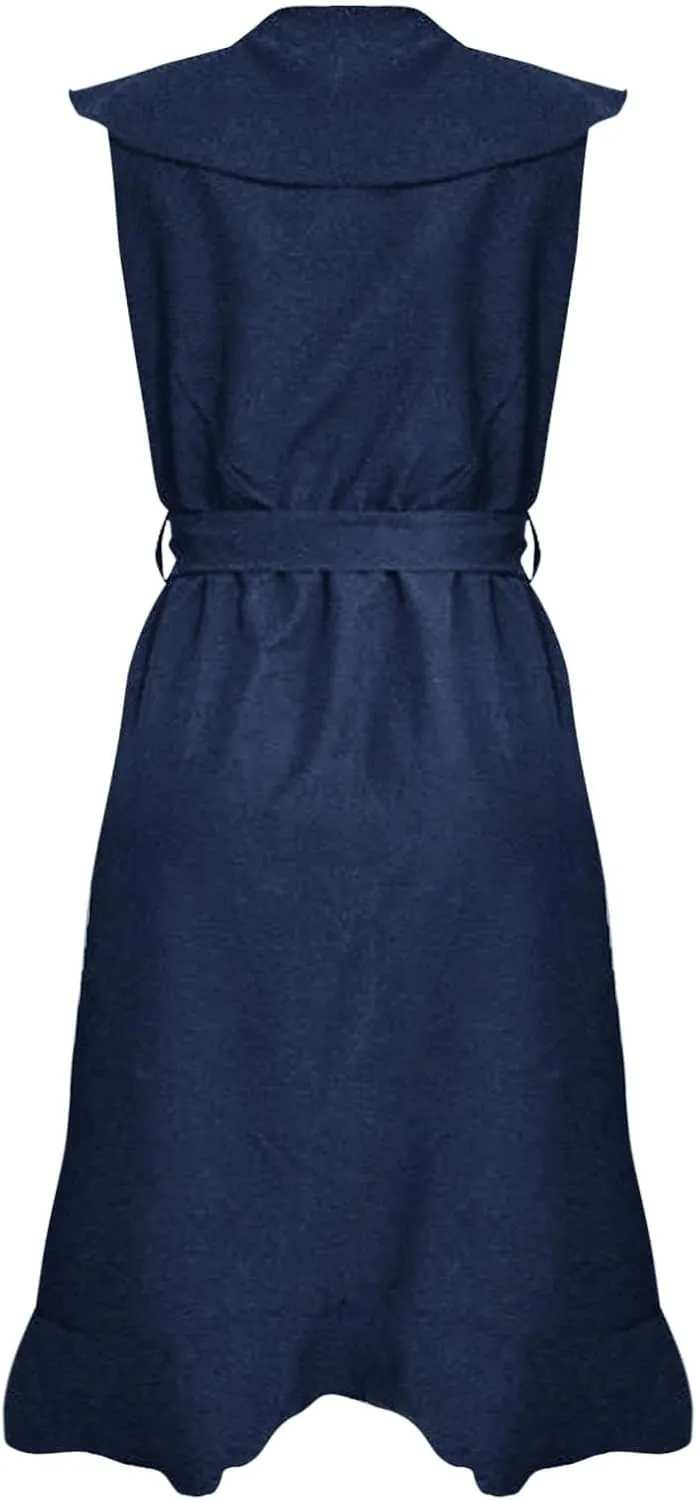 Women's 2025 Summer Wrap Midi Dress Casual Boho Deep V Neck Short Sleeve Ruffle Hem Split Beach Elegance Long Dresses