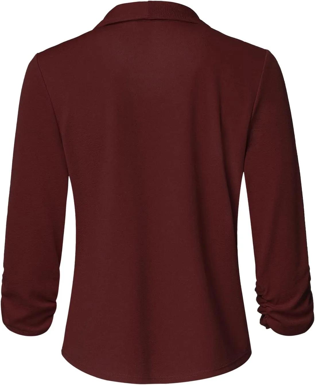 Women's Casual 3/4 Sleeve Office Work Open Front Blazer Cardigan Jacket (S-3XL)