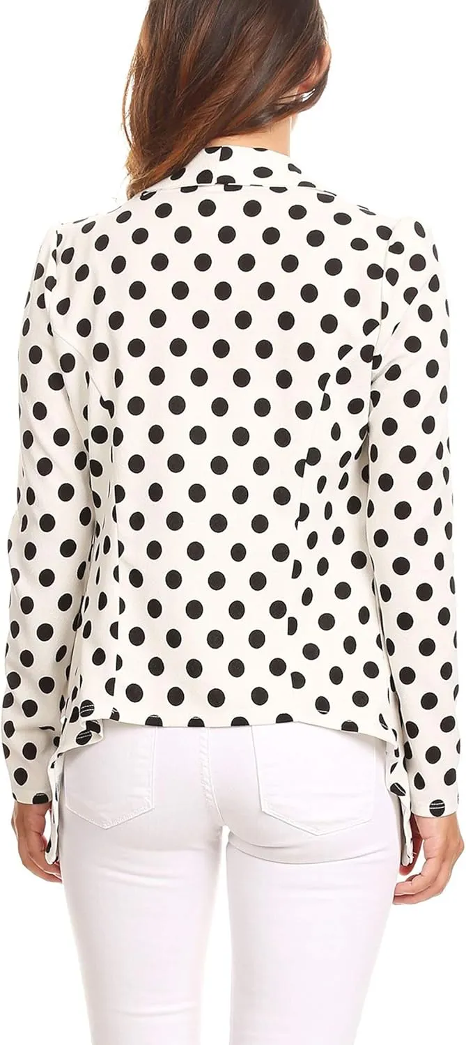 Women's Casual Long Sleeves Open Front Office Wear Solid Blazer Jacket S-3XL Made in USA
