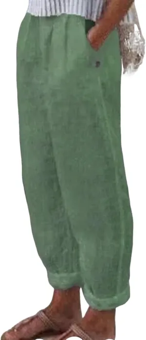Women's Casual Wide Leg Palazzo Pants High Waist Loose Casual Pants Long Straight Drawstring Pants Trousers
