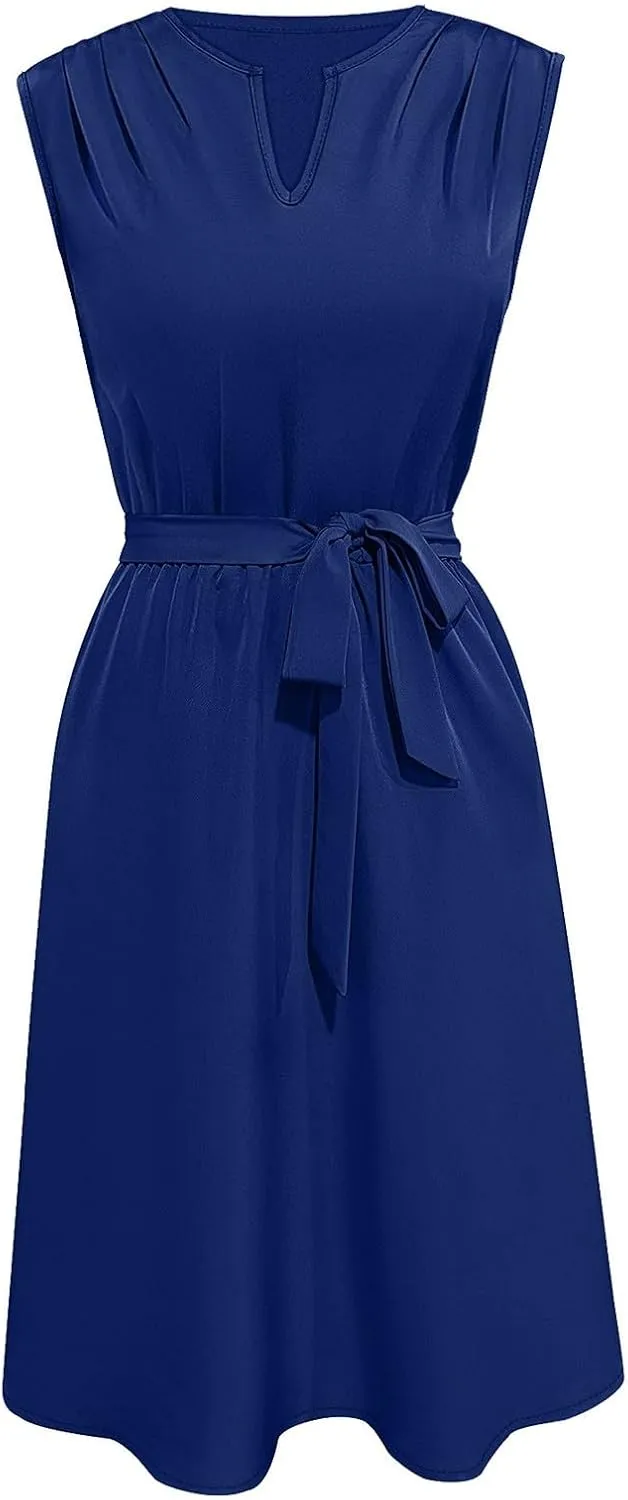 Women's Cocktail Party Work Dress Sexy V Neck Sleeveless Vacation Dress Casual A-Line Mini Sundress Short Dress