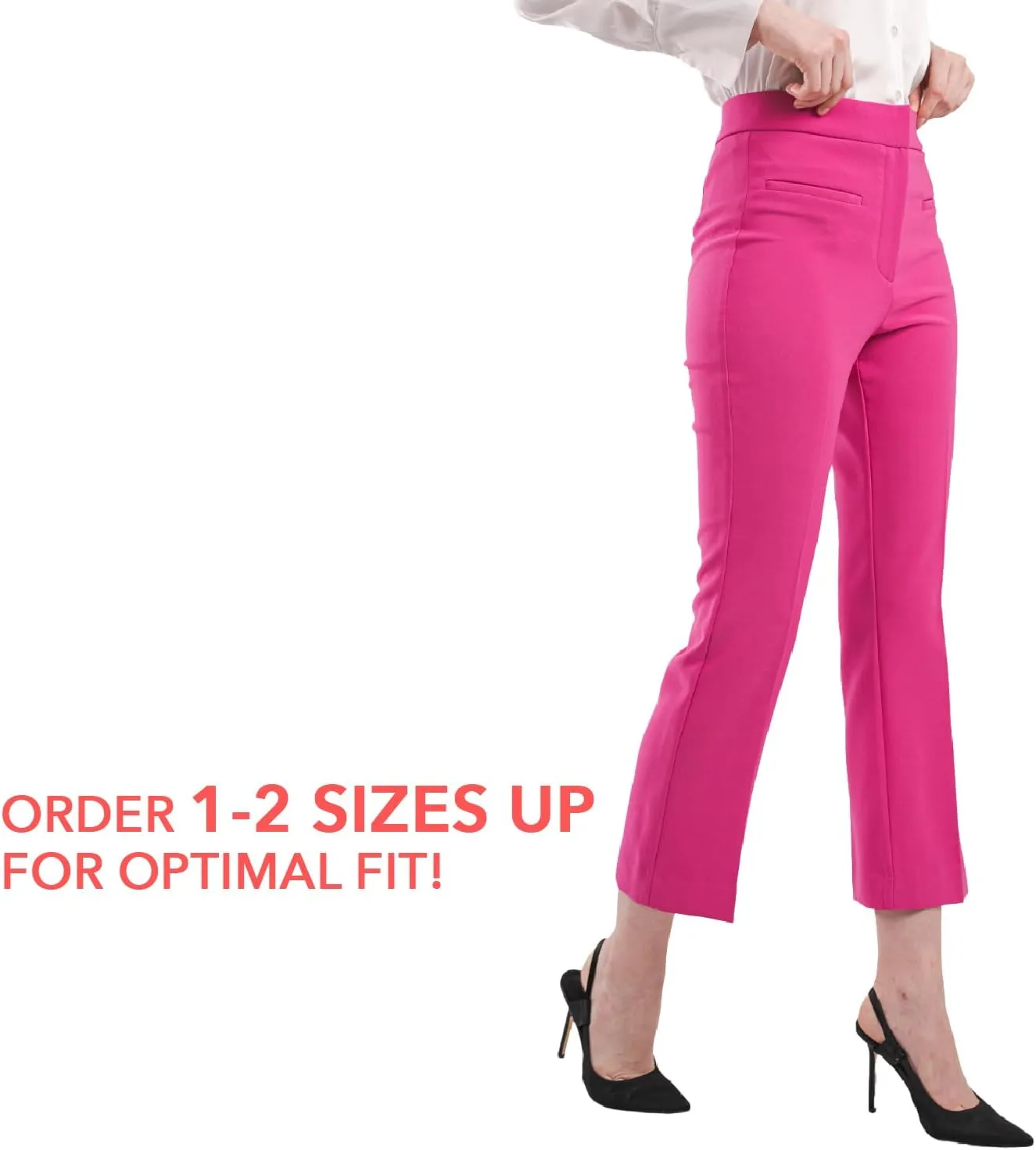Womens Cropped Pants 2025 Petite Small Size Flared Bootcut High Waist Work Slacks Slim Fit Trousers Office Casual Summer Wear